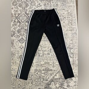 Adidas Black Joggers with White Stripes